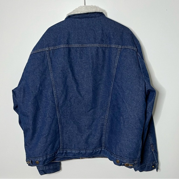 Vintage Wrangler Authentic Cowboy Denim Sherpa Lined Jacket XL M-159 70s 80s - Picture 7 of 11